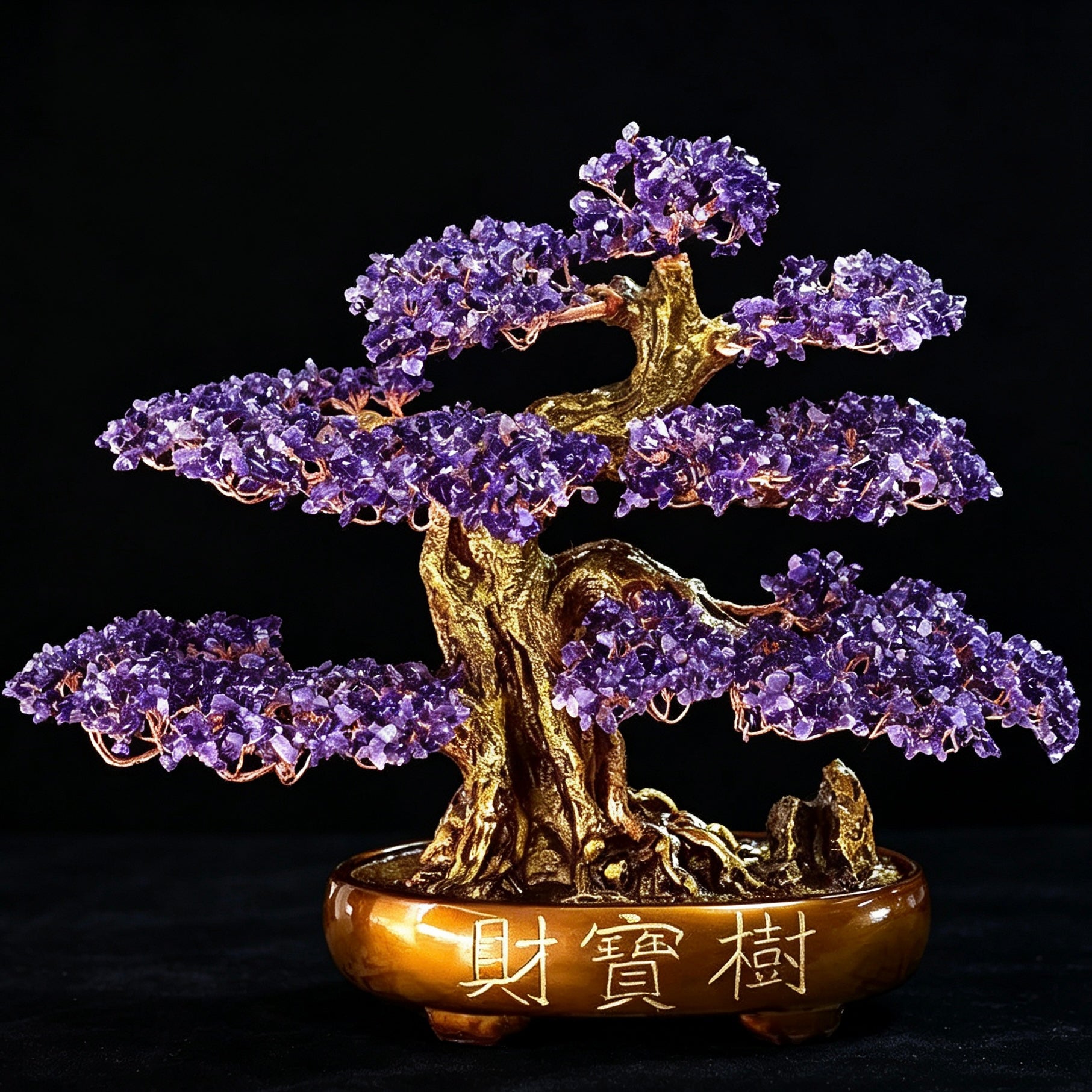 天然水晶發財樹
